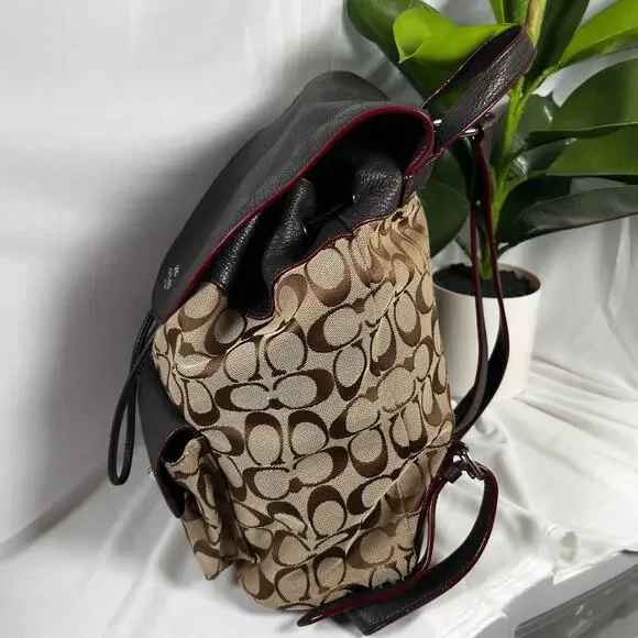 COACH Vintage Y2K Monogram Billie Leather and Canvas Backpack - Picture 12 of 14